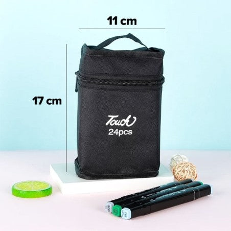 Estojo De Canetinhas Escolar Ponta Dupla 24 Cores