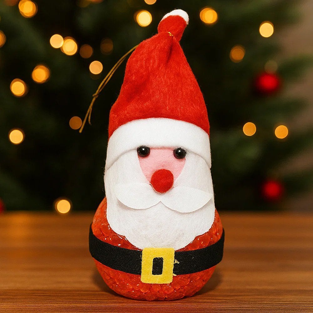 Enfeite De Natal Papai Noel Craquelado Com Led A Bateria U / UNICA