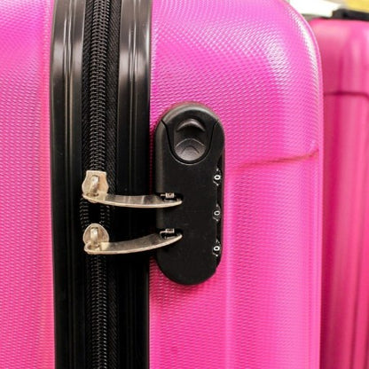 Mala De Viagem Unissex Bordo Cadeado Segredo Rodas ABS 360° - PRETO