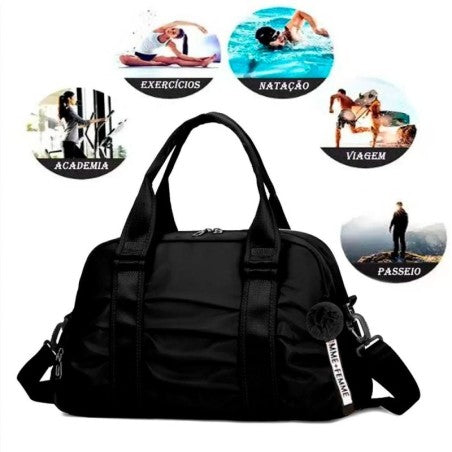 Mala De Mão Média Unissex Esportiva Alça Dupla Impermeável - CINZA