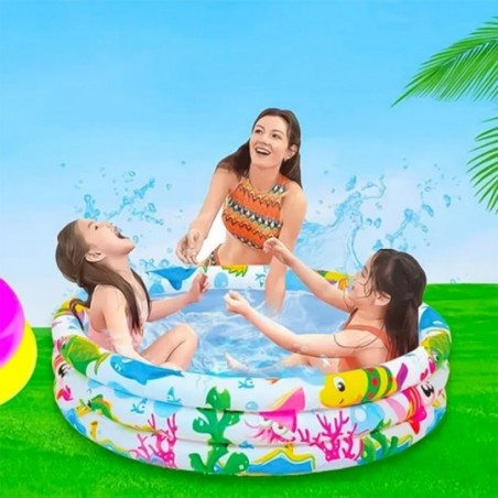 Piscina Inflável 3 Anéis 100 Litros Infantil Fundo do Mar