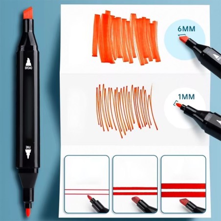 Estojo De Canetinhas Escolar Ponta Dupla 24 Cores