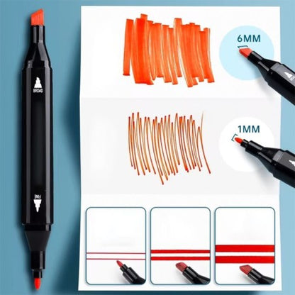 Estojo De Canetinhas Escolar Ponta Dupla 24 Cores