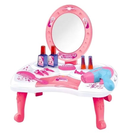 Kit Beleza Infantil Penteadeira Com Acessórios Luz E Som