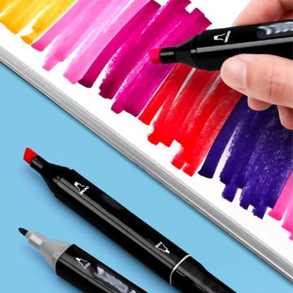 Estojo De Canetinhas Ponta Dupla 36 Cores Escolar