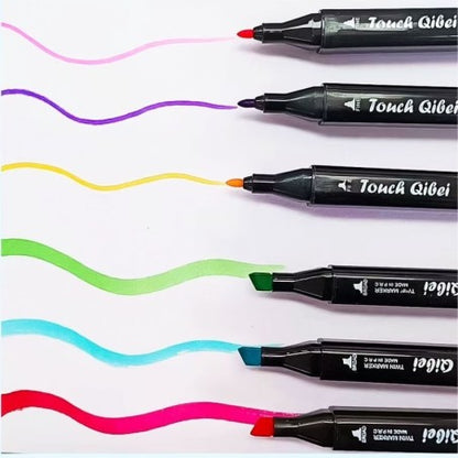 Estojo De Canetinhas Ponta Dupla 36 Cores Escolar