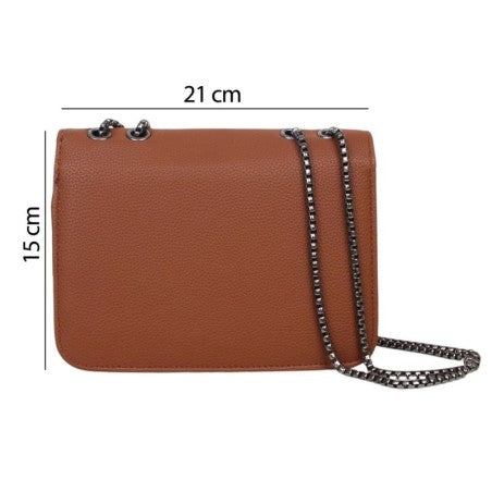 Bolsa Carteira Feminina 1 Divisória Alça Corrente Fecho Imã