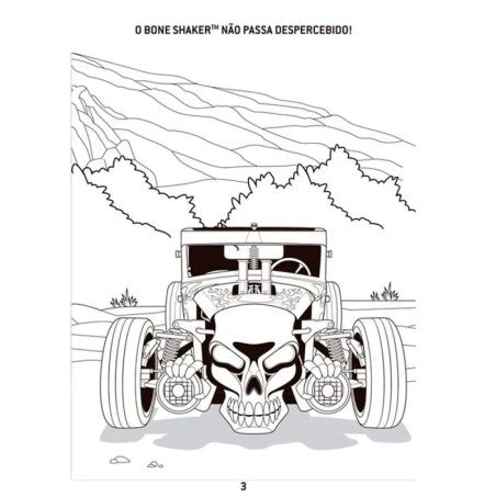 Livro Infantil De Colorir Hot Wheels Com 12 Lápis De Cor