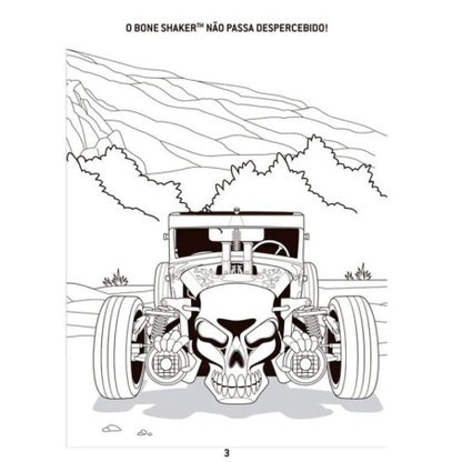 Livro Infantil De Colorir Hot Wheels Com 12 Lápis De Cor