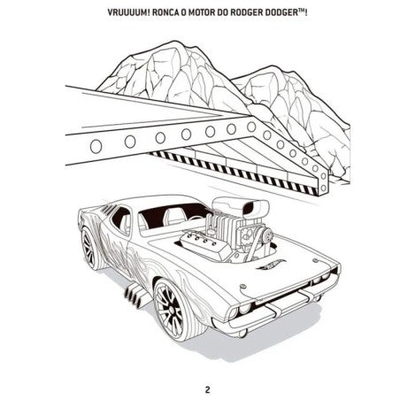 Livro Infantil De Colorir Hot Wheels Com 12 Lápis De Cor