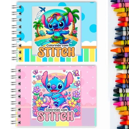 Livro De Colorir Stitch Encadernado Com Capa Dura E Brilhante 48págs