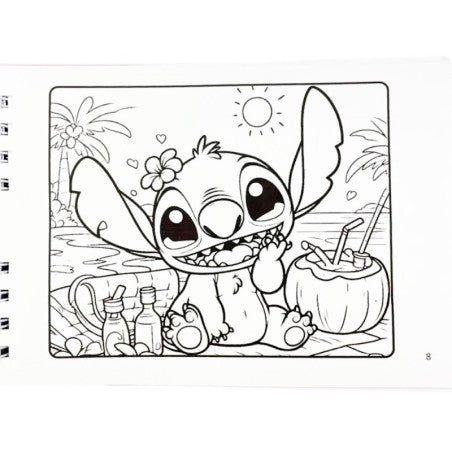 Livro De Colorir Stitch Encadernado Com Capa Dura E Brilhante 48págs