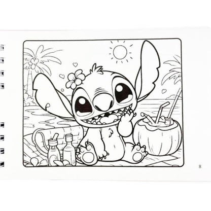 Livro De Colorir Stitch Encadernado Com Capa Dura E Brilhante 48págs