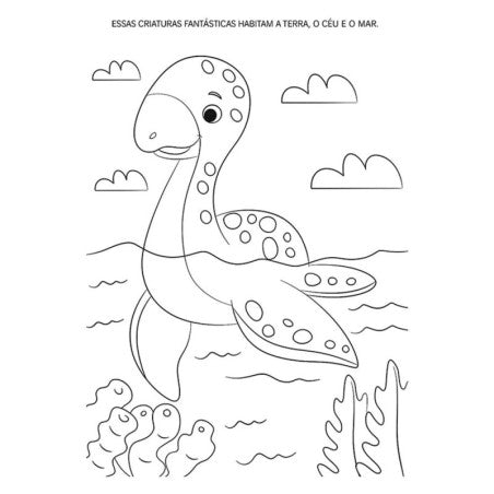 Livro De Colorir Infantil Dinossauros Com Aquarela 10 Cores