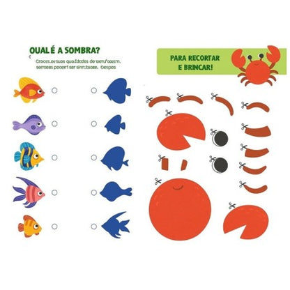 Livro Infantil Recortar E Brincar Animais Do Mar Com 2 Tesouras
