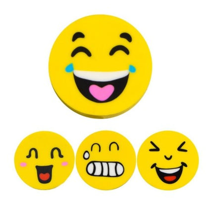 Kit Escolar Infantil 4 Ponteiras Borrachas De Carinha