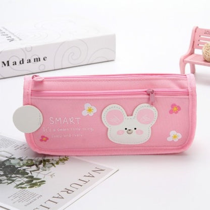 Estojo Infantil Feminino Ratinho Com 2 Compartimentos