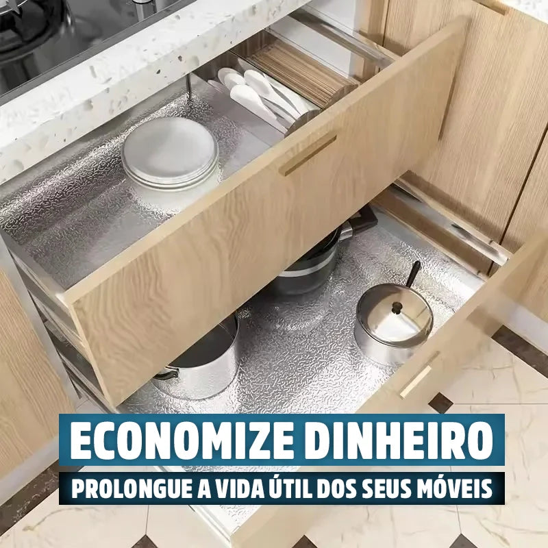 Adesivo de Alumínio Resistente Anti Gordura Anti Sujeira À Prova D'Água para Cozinha Alumiplus