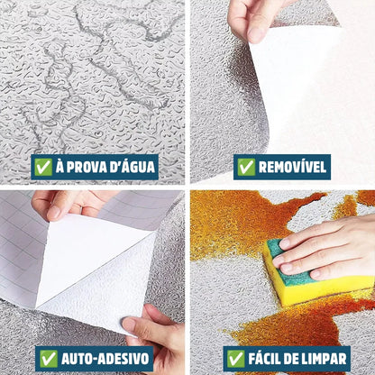 Adesivo de Alumínio Resistente Anti Gordura Anti Sujeira À Prova D'Água para Cozinha Alumiplus