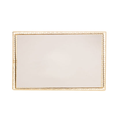 Bandeja em Metal com Espelho Barcelona Dourado 21cm