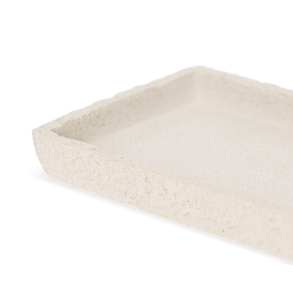 Bandeja em Polirresina Retangular Branca 24,5cm