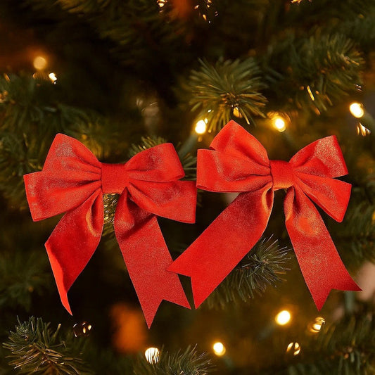 Conjunto Laços Vermelhos 2 Unidades 12cm Enfeite De Natal U / UNICA