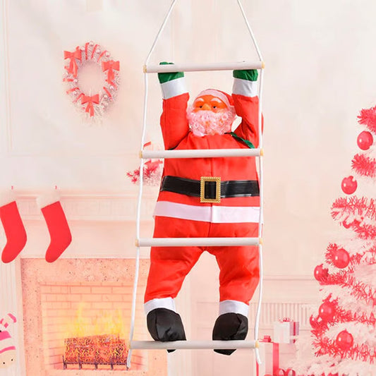 Enfeite De Natal De Pendurar Papai Noel Na Escada 50Cm U / UNICA