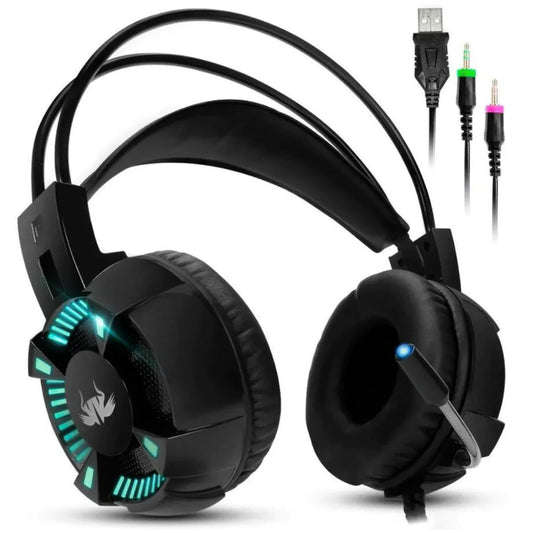 Headset Gamer 7.1 com Microfone e LED Conexão 2 P2 KNUP - KP-464