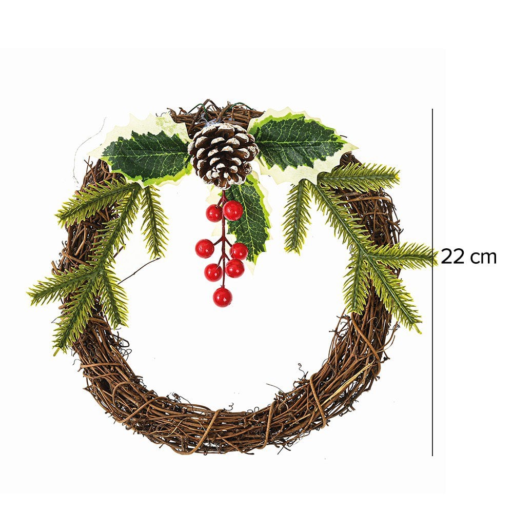 Guirlanda Natural Nevada Berry Enfeite De Natal 22cm U / UNICA