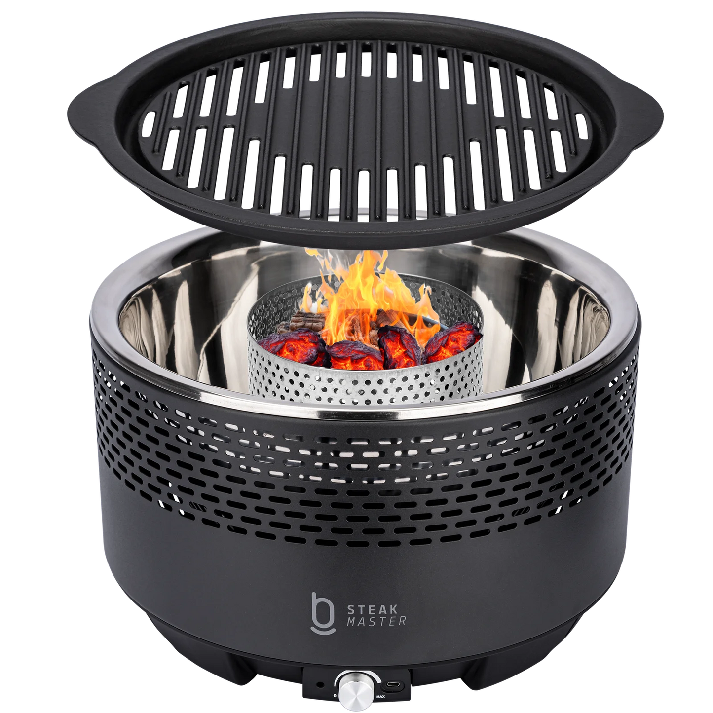 Churrasqueira Portátil a Carvão - Master Smoke  & Fire USB