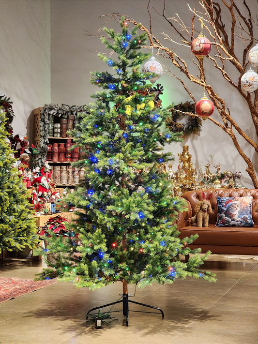 ÁRVORE PINHEIRO SUPER REALISTA DIAMOND 579 GALHOS COM 450 LEDS BICOLOR 2,10CM