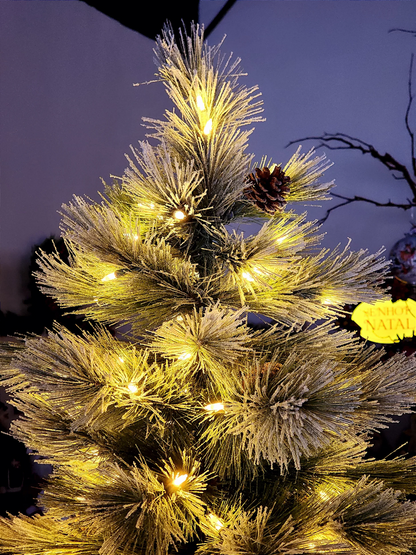 ÁRVORE PINHEIRO NEVADO NASSAU 537 GALHOS COM 400 LEDS WARM 2,10CM