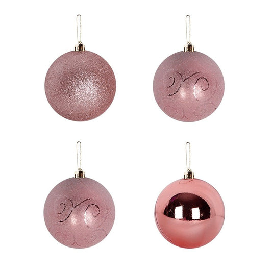 Kit Bola De Natal Berry Rose 8cm 4 Unidades U / UNICA