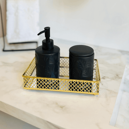 Bandeja em Metal com Espelho Barcelona Dourado 21cm