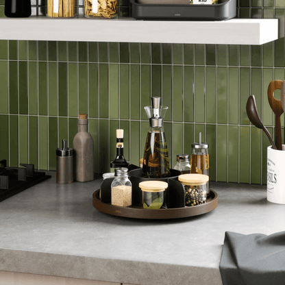 Organizador Giratório Bellwood em Madeira Preta 30cm