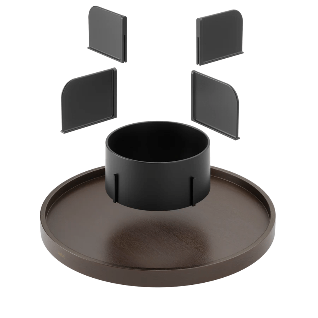 Organizador Giratório Bellwood em Madeira Preta 30cm