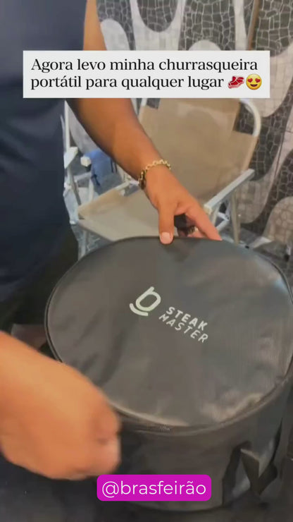 Churrasqueira Portátil a Carvão - Master Smoke  & Fire USB