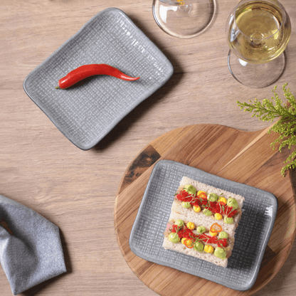 Travessa Retangular Pequena Juta Dust 18cm