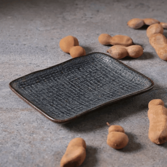 Travessa Retangular Pequena Juta Titanium 18cm